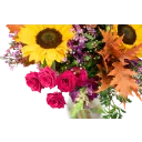 podzimní kytice se slunečnicemi